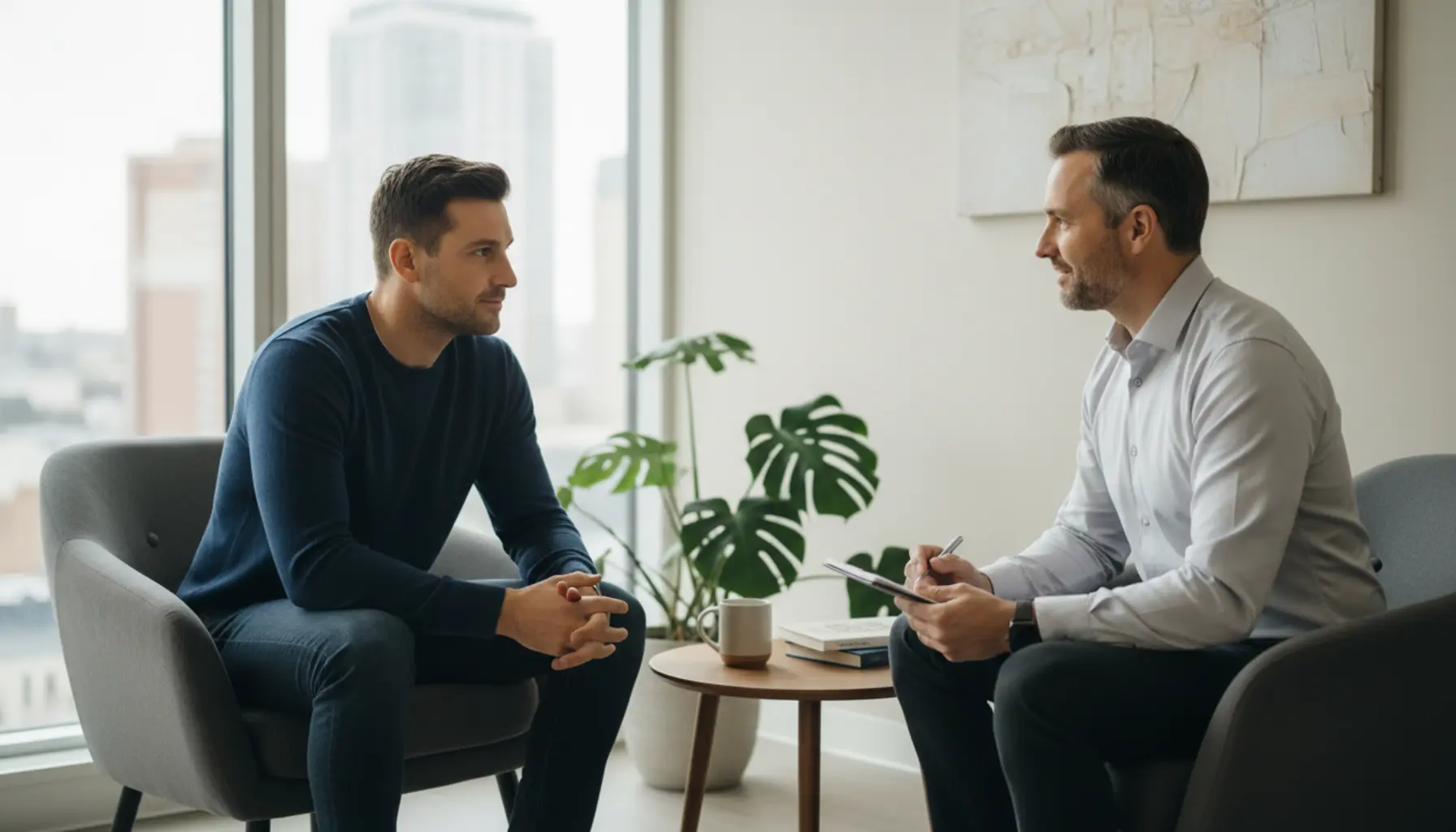 Men's psychotherapy image illustrating the effectiveness of men's psychotherapy